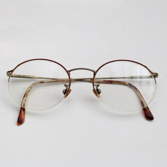 Polo Ralph Lauren Other - Polo Ralph Lauren Vintage Gold-Tone Metal Tortoise Round Half-Rim Eyeglasses